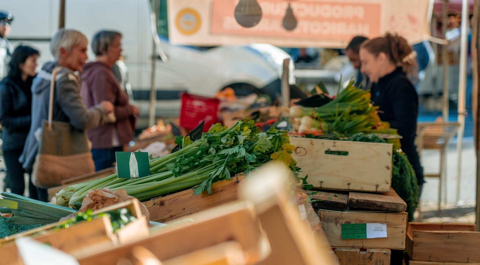 Étal légumes marché